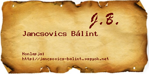 Jancsovics Bálint névjegykártya